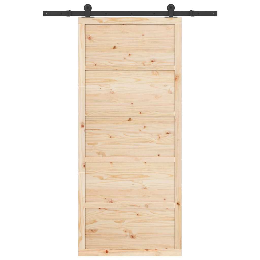 8721288667625_wbg-fr_en_hd_3 vidaXL Sliding Door Brown 80 x 208 cm Solid pine wood - Image 4