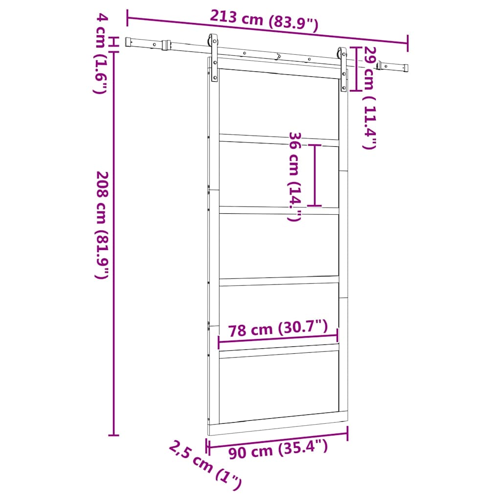8721288667670_wbg-siz_en_hd_1 vidaXL Sliding Door Brown 90 x 208 cm Solid pine wood - Image 12
