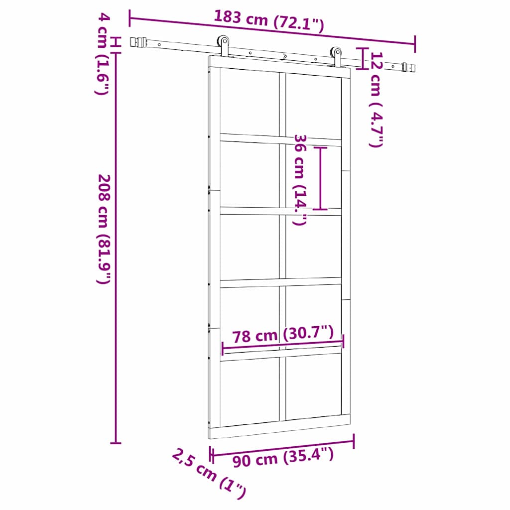 8721288667700_wbg-siz_en_hd_1 vidaXL Sliding Door Brown 90 x 208 cm Solid pine wood - Image 12