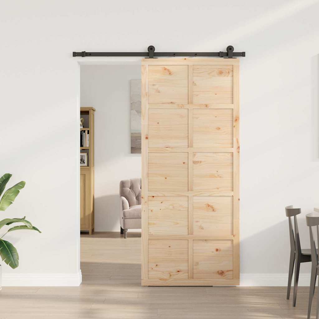 8721288667724_mo-im_en_hd_2 vidaXL Sliding Door Brown 80 x 208 cm Solid pine wood - Image 3