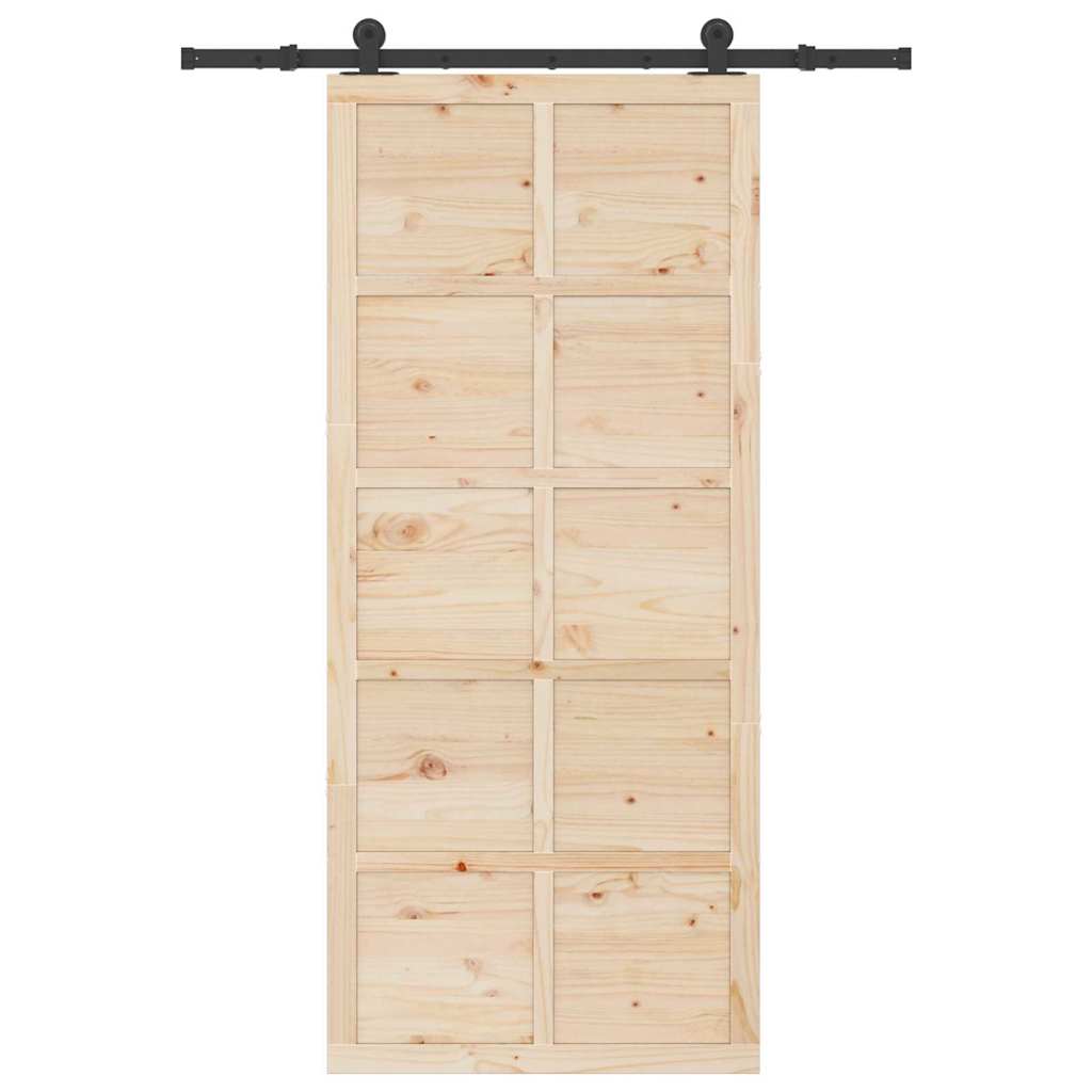 8721288667724_wbg-fr_en_hd_3 vidaXL Sliding Door Brown 80 x 208 cm Solid pine wood - Image 4