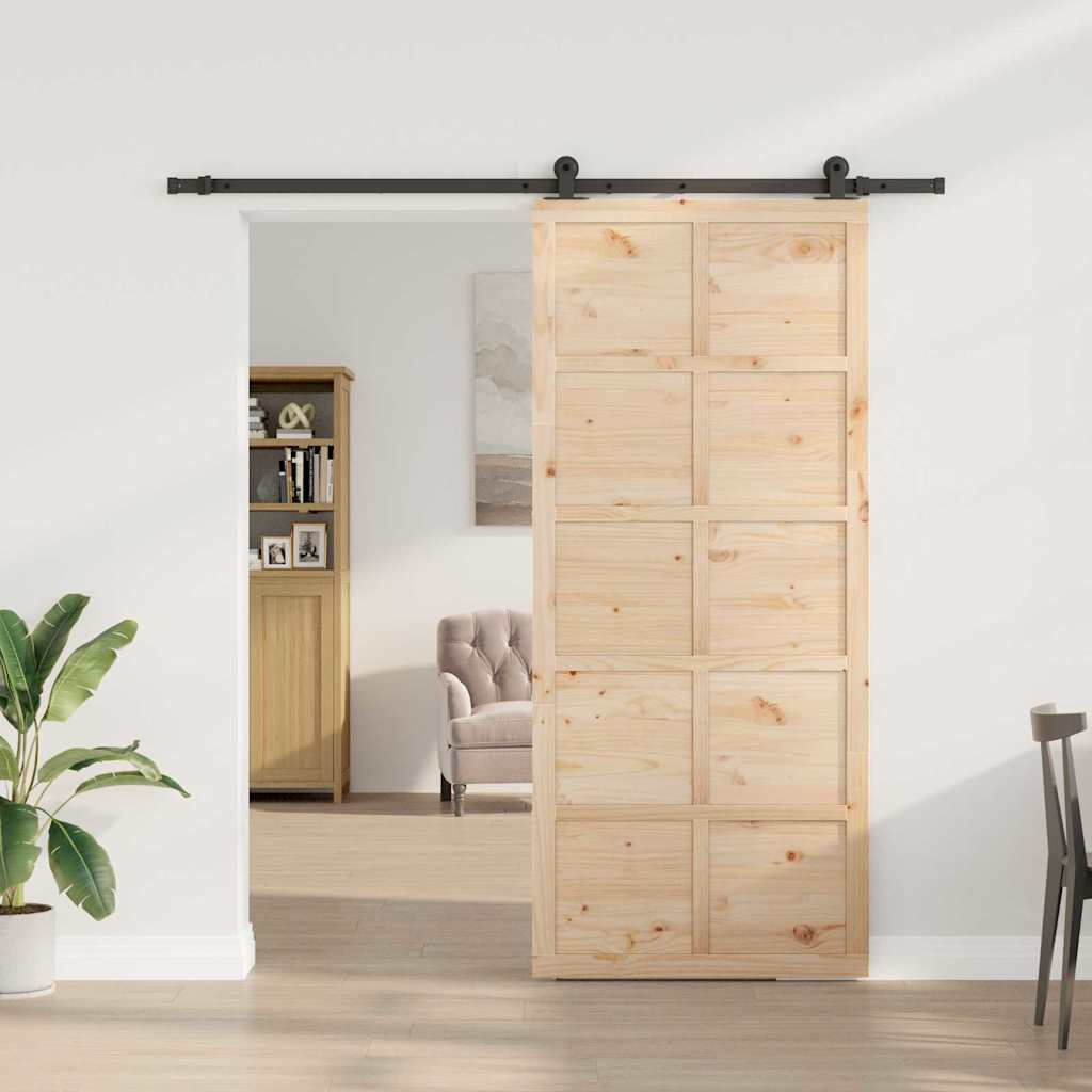8721288667755_mo-im_en_hd_2 vidaXL Sliding Door Brown 80 x 208 cm Solid pine wood - Image 3