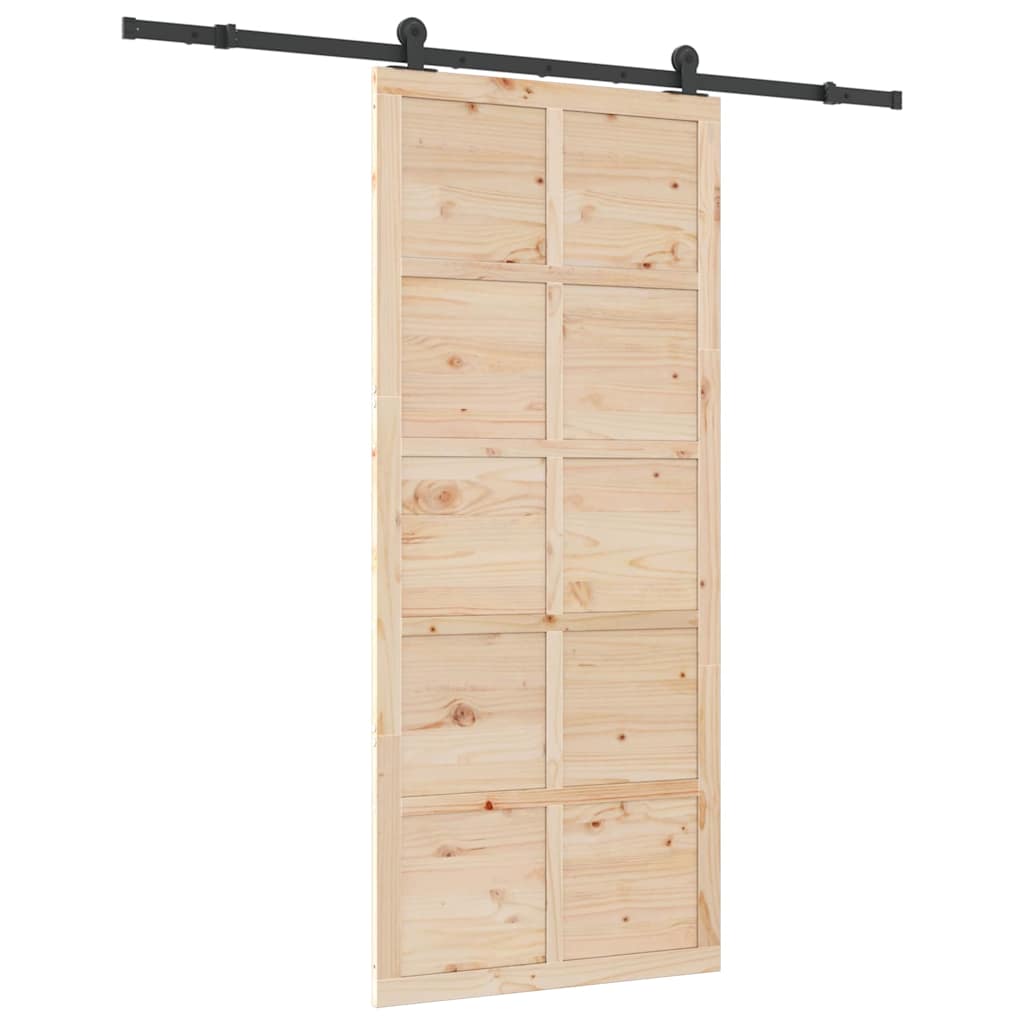 8721288667755_wbg-an-m_en_hd_1 vidaXL Sliding Door Brown 80 x 208 cm Solid pine wood - Image 2