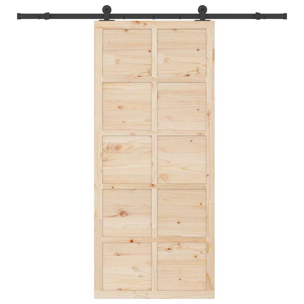 8721288667755_wbg-fr_en_hd_3 vidaXL Sliding Door Brown 80 x 208 cm Solid pine wood - Image 4