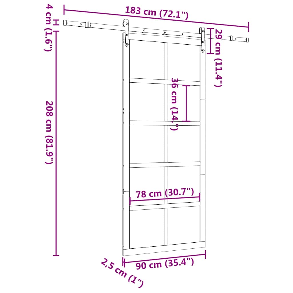 8721288667809_wbg-siz_en_hd_1 vidaXL Sliding Door Brown 90 x 208 cm Solid pine wood - Image 12