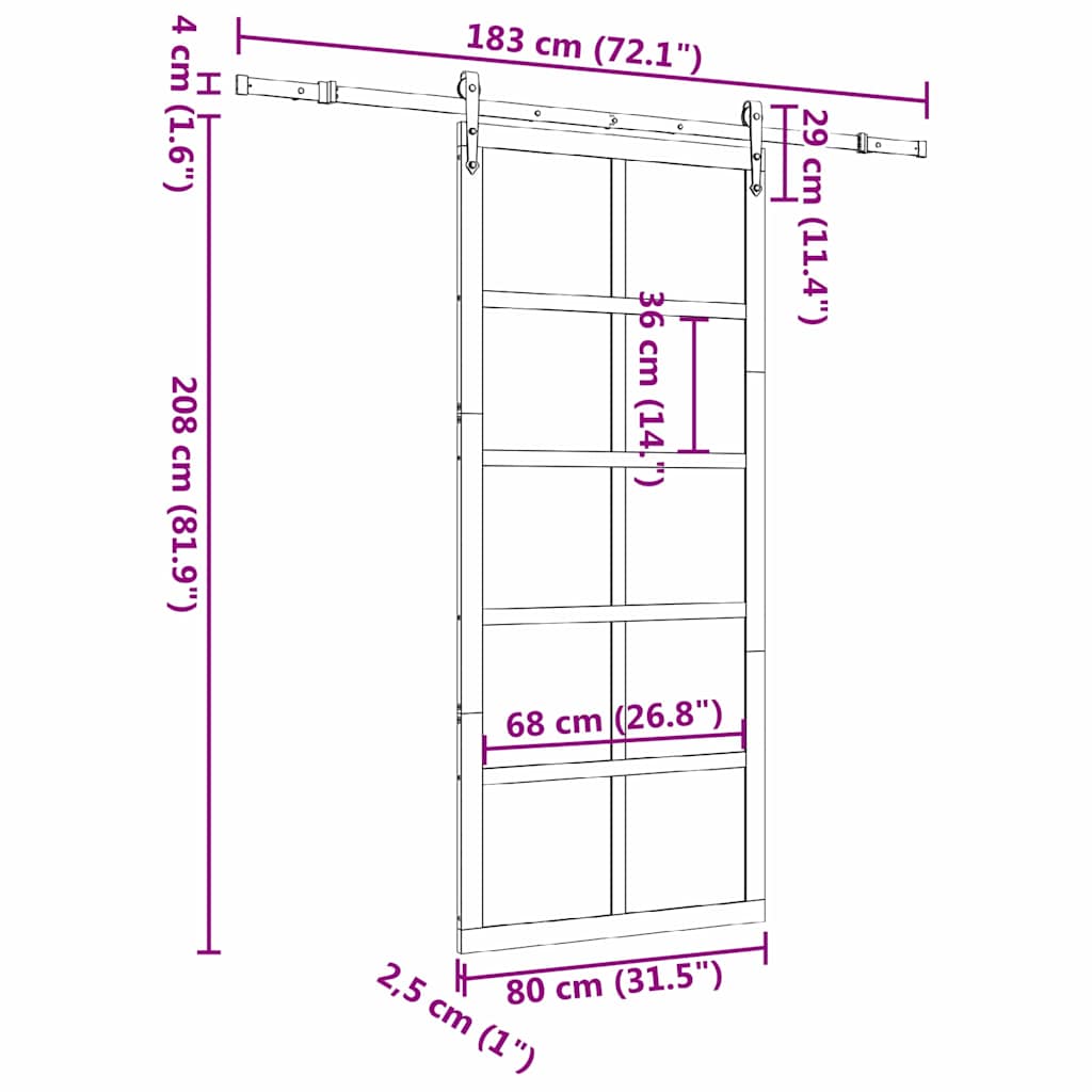 8721288667816_wbg-siz_en_hd_1 vidaXL Sliding Door Brown 80 x 208 cm Solid pine wood - Image 12