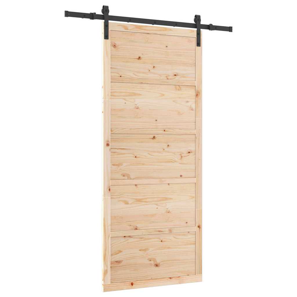8721288667823_wbg-an-m_en_hd_1 vidaXL Sliding Door Brown 80 x 208 cm Solid pine wood - Image 2