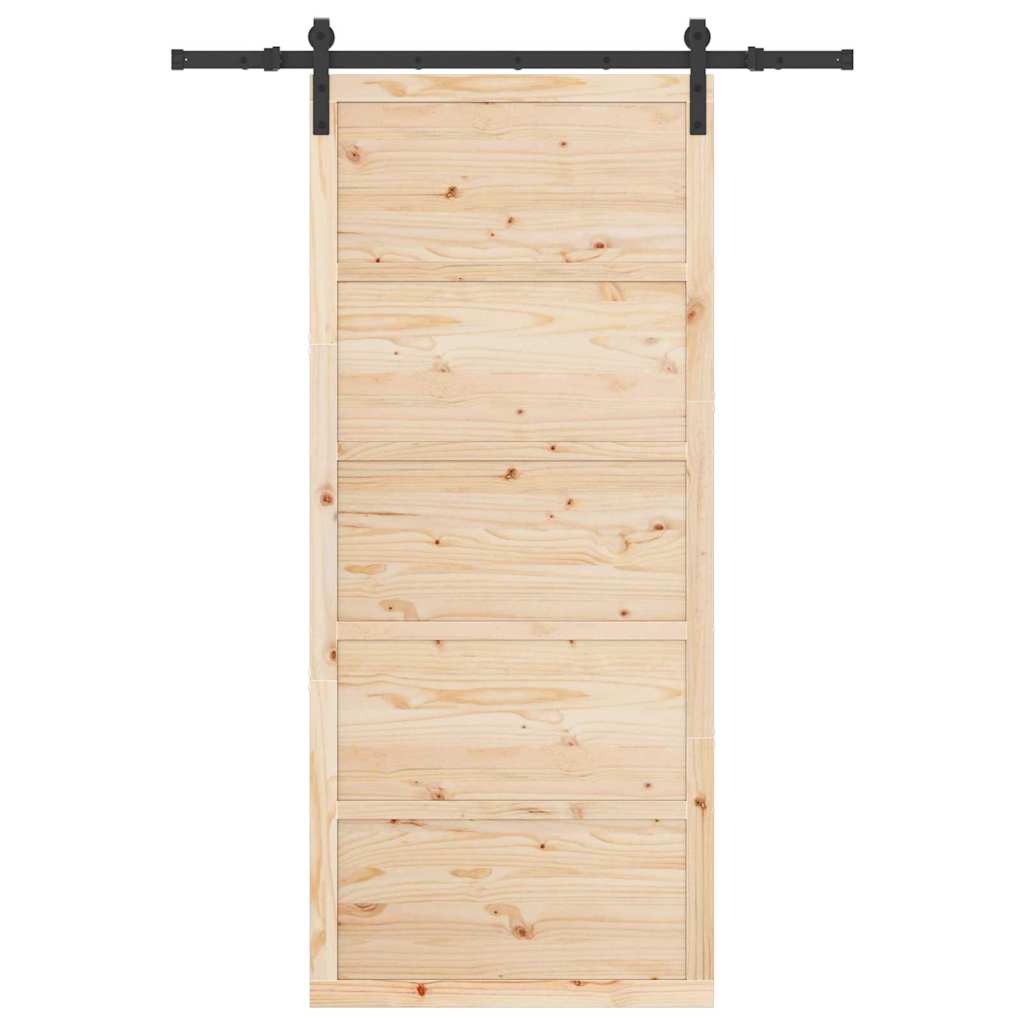 8721288667823_wbg-fr_en_hd_3 vidaXL Sliding Door Brown 80 x 208 cm Solid pine wood - Image 4