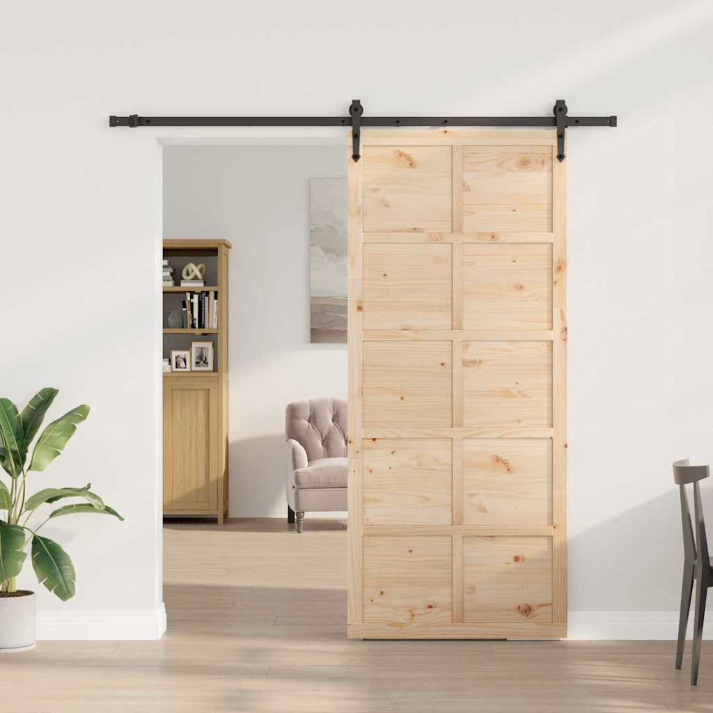 8721288667854_mo-im_en_hd_2 vidaXL Sliding Door Brown 80 x 208 cm Solid pine wood - Image 3