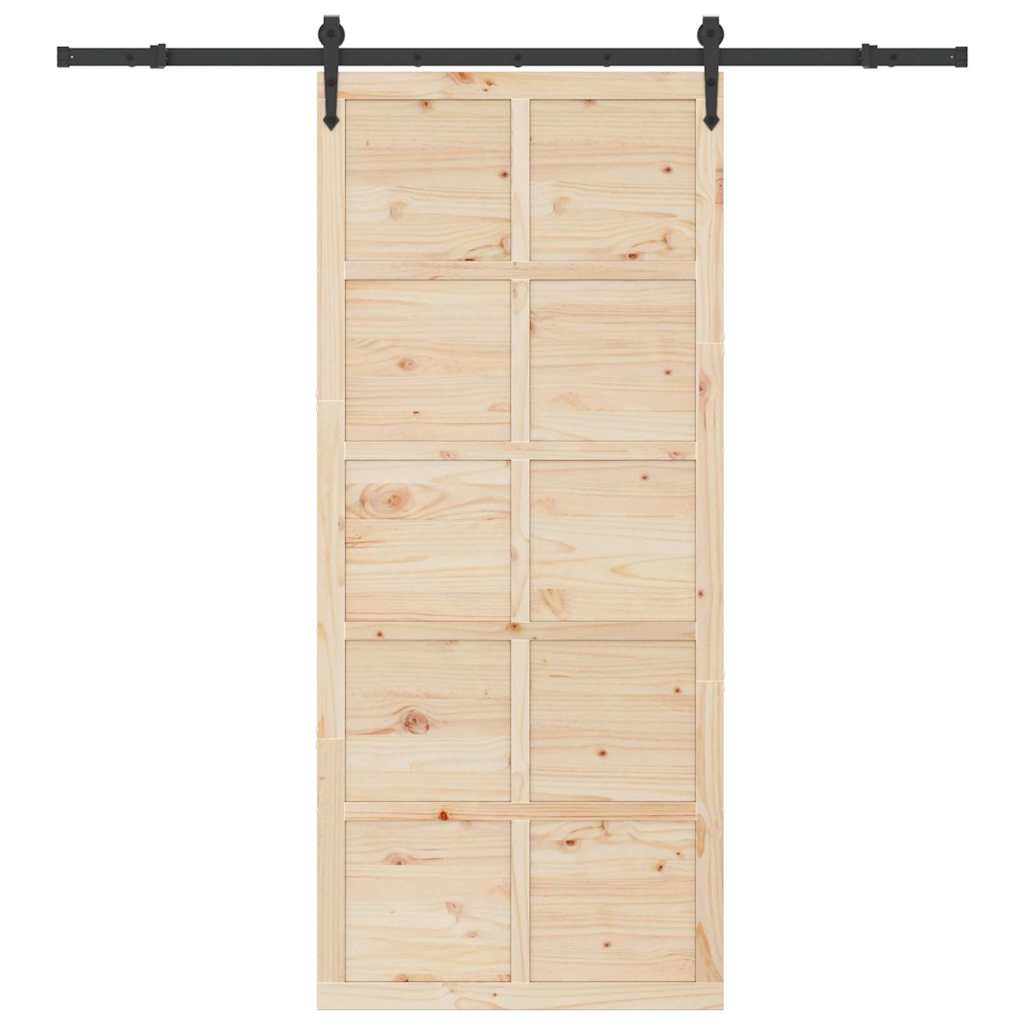 8721288667854_wbg-fr_en_hd_3 vidaXL Sliding Door Brown 80 x 208 cm Solid pine wood - Image 4