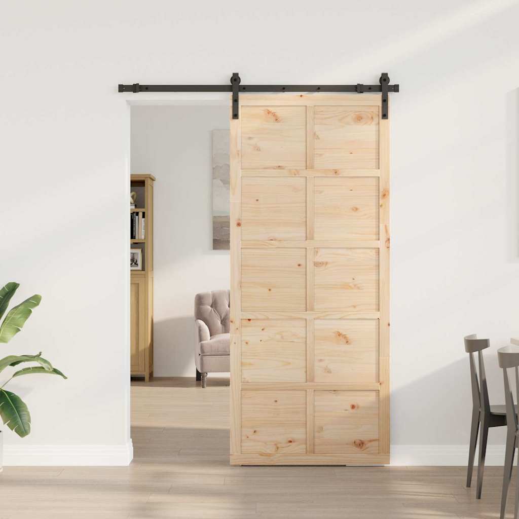 8721288667922_mo-im_en_hd_2 vidaXL Sliding Door Brown 80 x 208 cm Solid pine wood - Image 3