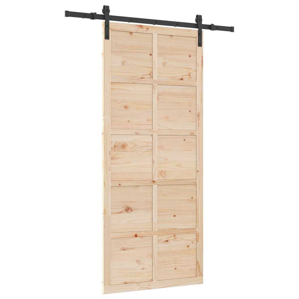8721288667922_wbg-an-m_en_hd_1 vidaXL Sliding Door Brown 80 x 208 cm Solid pine wood - Image 2