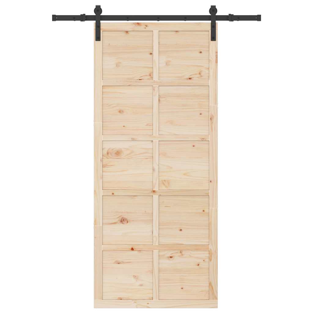 8721288667922_wbg-fr_en_hd_3 vidaXL Sliding Door Brown 80 x 208 cm Solid pine wood - Image 4