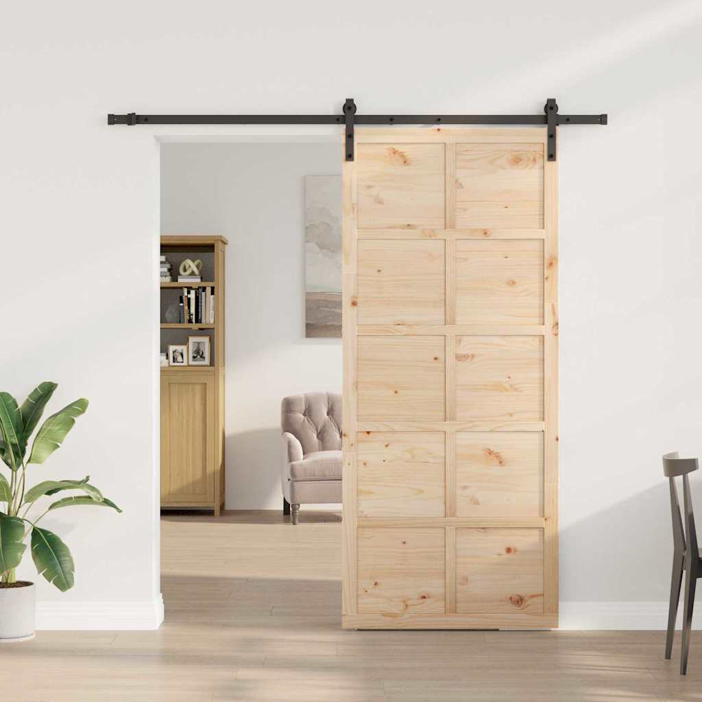 8721288667946_mo-im_en_hd_2 vidaXL Sliding Door Brown 90 x 208 cm Solid pine wood - Image 3