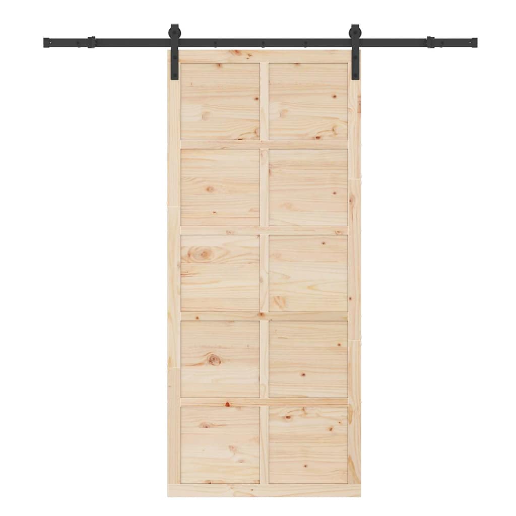 8721288667977_wbg-fr_en_hd_3 vidaXL Sliding Door Brown 90 x 208 cm Solid pine wood - Image 4