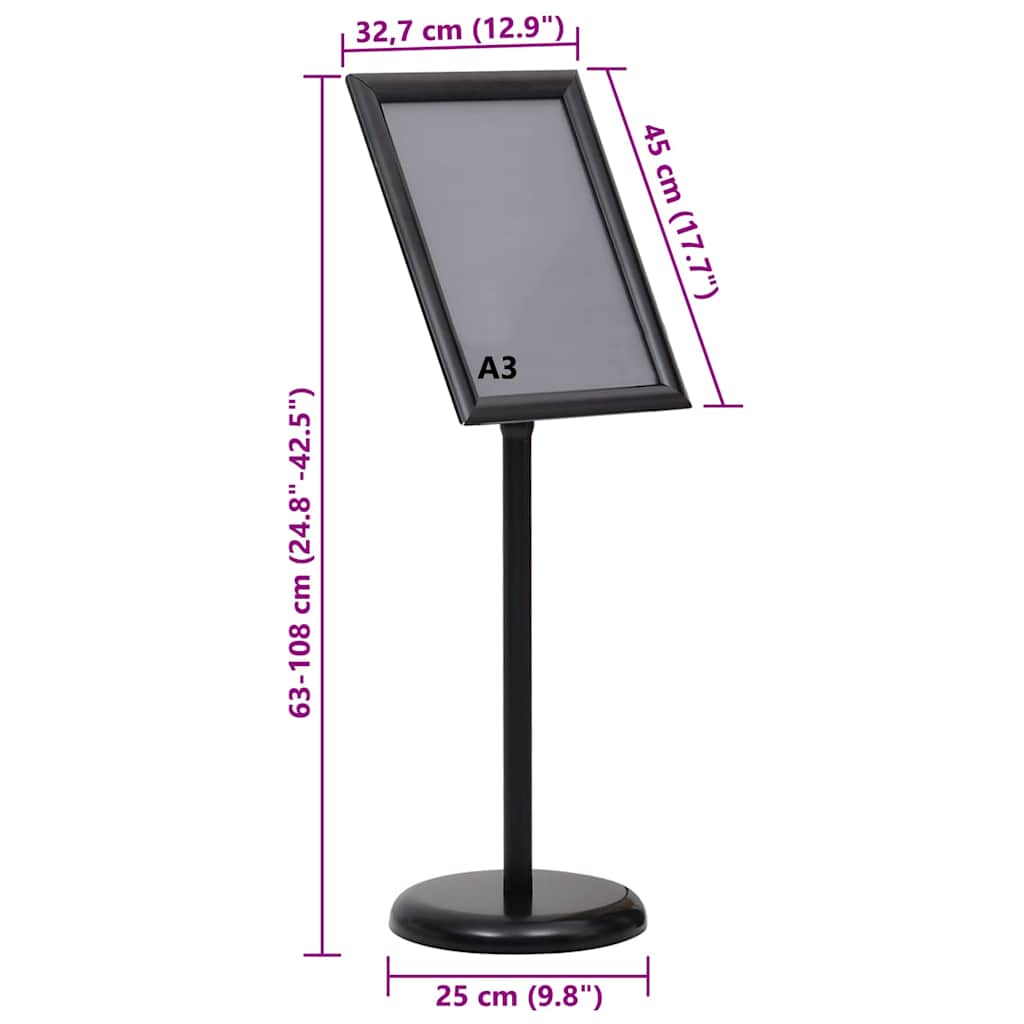 8721288723413_wbg-siz_en_hd_1 vidaXL Poster Stands 2 pcs Black 45 x 33 x 88 cm Aluminium alloy - Image 11