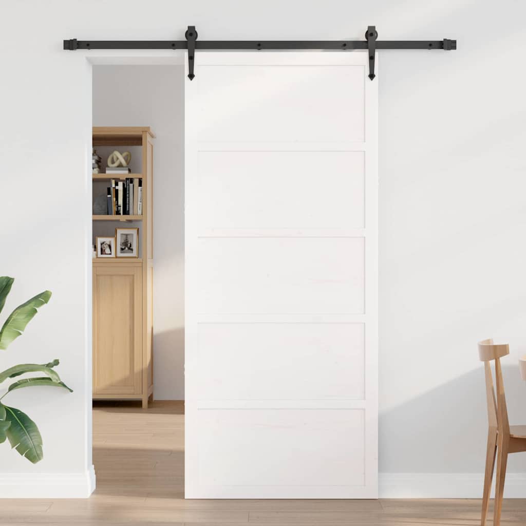 8721288738363_mo-im_en_hd_2 vidaXL Barn Door White 100 x 208 cm Solid Pine wood - Image 3