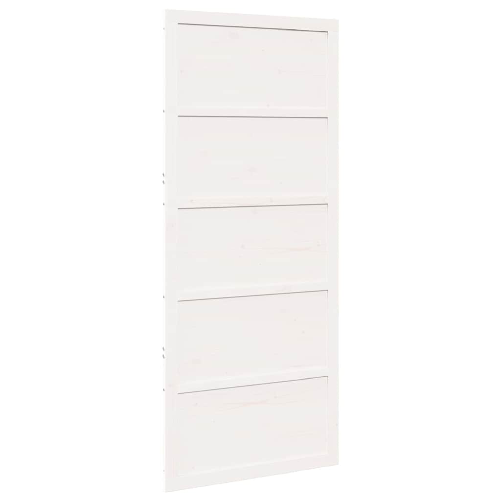 8721288738363_wbg-an-m_en_hd_1 vidaXL Barn Door White 100 x 208 cm Solid Pine wood - Image 2