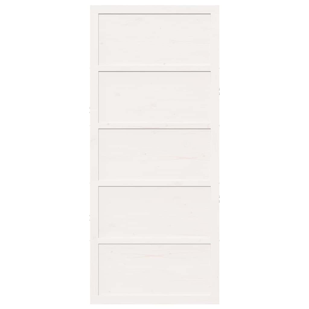 8721288738387_wbg-fr_en_hd_3 vidaXL Barn Door White 90 x 208 cm Solid Pine wood - Image 4