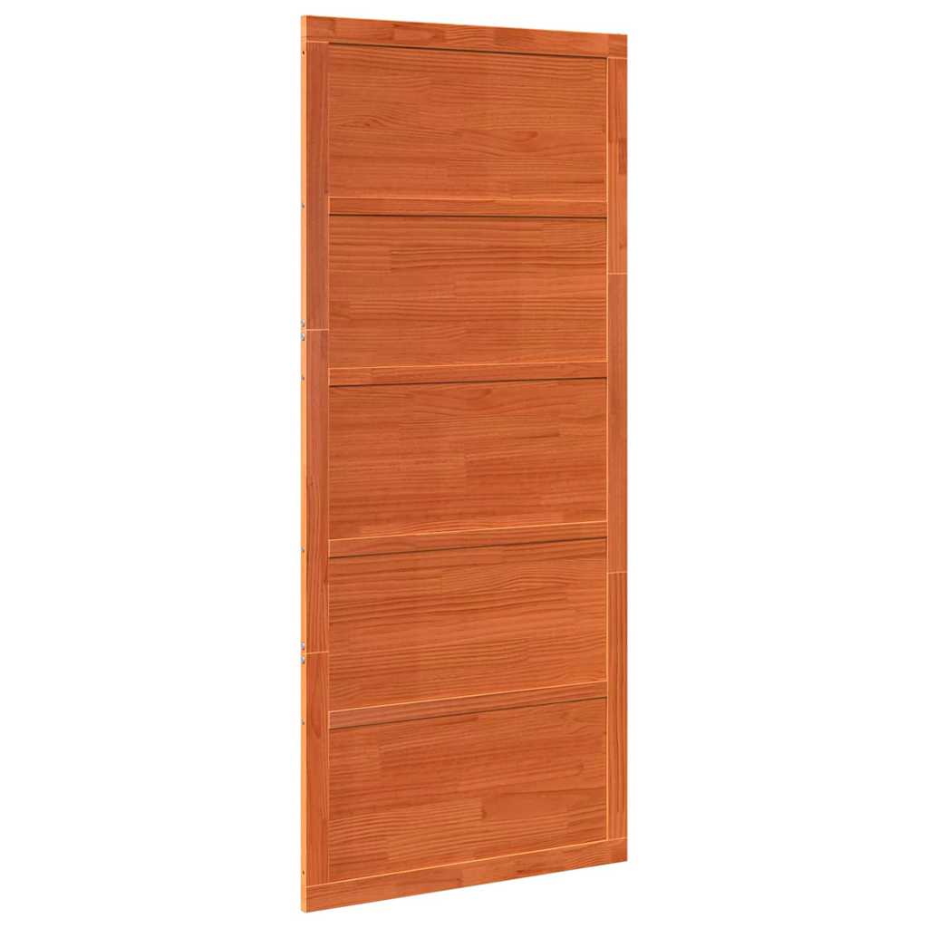 8721288738394_wbg-an-m_en_hd_1 vidaXL Barn Door Wax brown 90 x 208 cm Solid Pine wood - Image 2