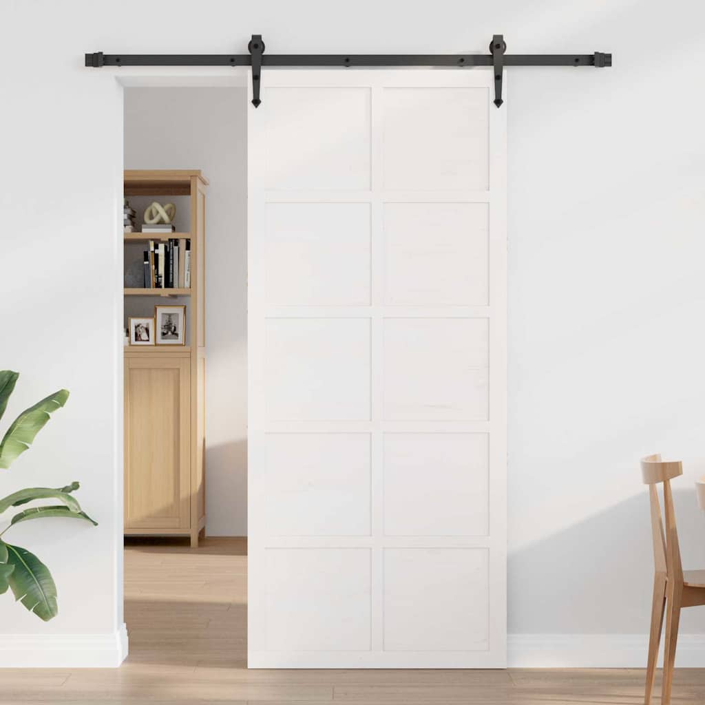 8721288738424_mo-im_en_hd_2 vidaXL Barn Door White 100 x 210 cm Solid pine wood - Image 3