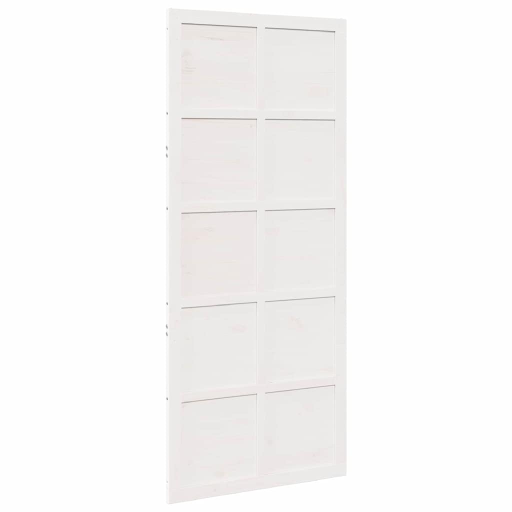 8721288738424_wbg-ba_en_hd_2 vidaXL Barn Door White 100 x 210 cm Solid pine wood - Image 6