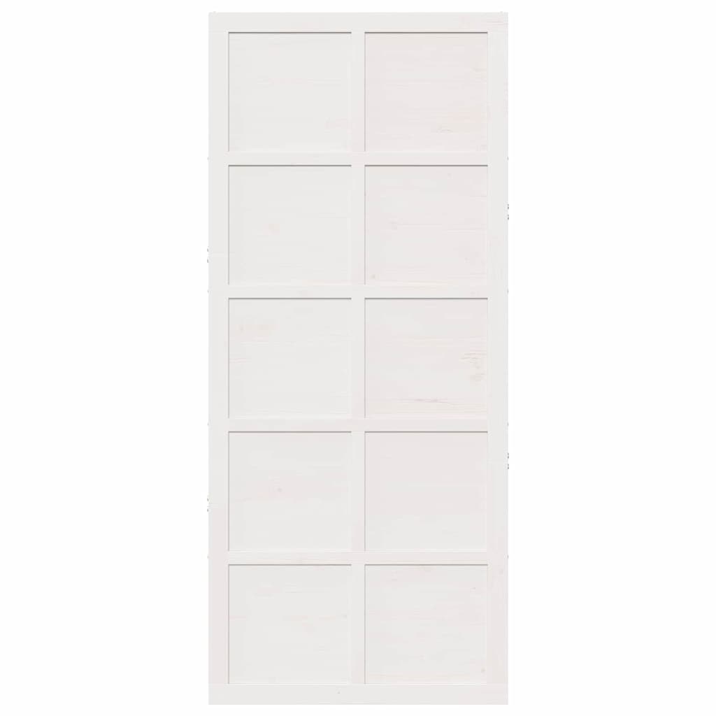 8721288738424_wbg-fr_en_hd_3 vidaXL Barn Door White 100 x 210 cm Solid pine wood - Image 4