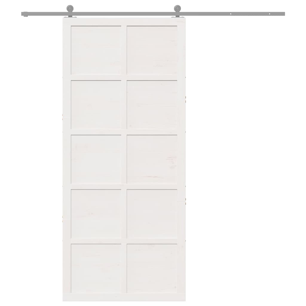 8721288738424_wbg-fu_en_hd_1 vidaXL Barn Door White 100 x 210 cm Solid pine wood - Image 9