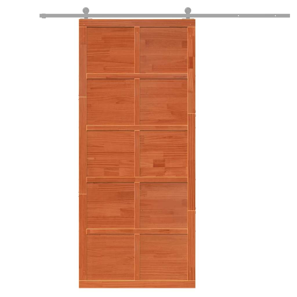 8721288738431_wbg-fu_en_hd_1 vidaXL Barn Door Wax brown 100 x 210 cm Solid pine wood - Image 9