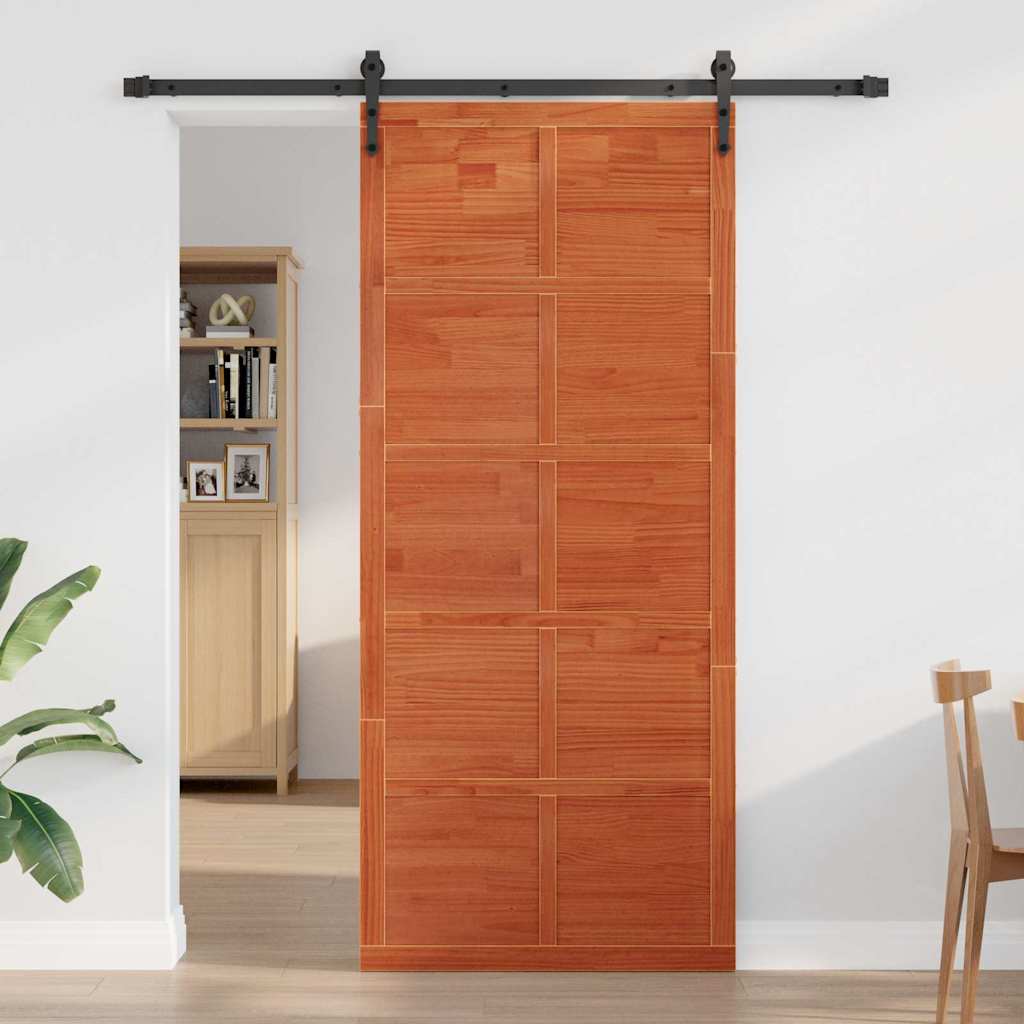 8721288738455_mo-im_en_hd_2 vidaXL Barn Door Wax brown 90 x 210 cm Solid pine wood - Image 3