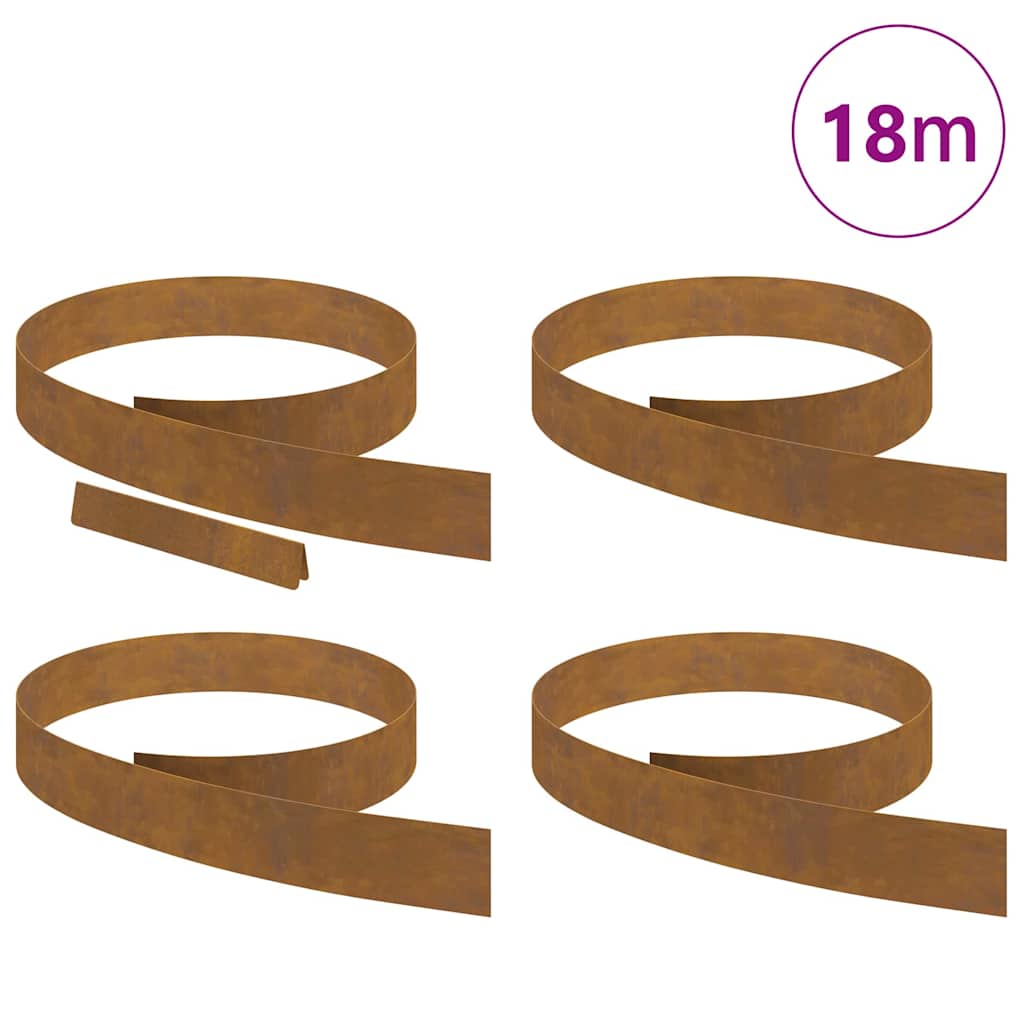 8721288746511_wbg-wa_en_hd_1 vidaXL Garden Lawn Edging 4 pcs Rusty 450 x 10 cm Weathering steel - Image 3