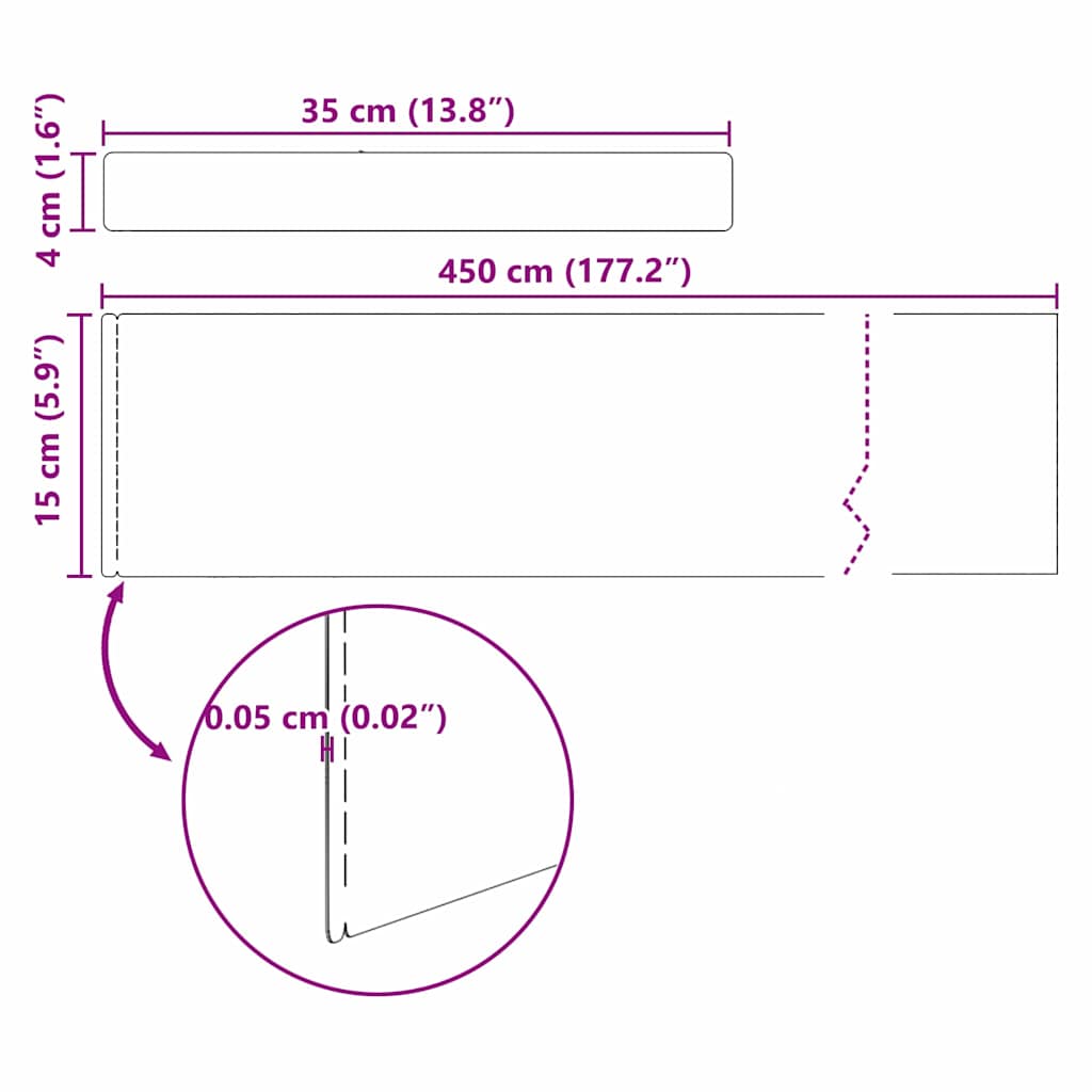 8721288746573_wbg-siz_en_hd_1 vidaXL Garden Lawn Edging 4 pcs Rusty 450 x 15 cm Weathering steel - Image 12