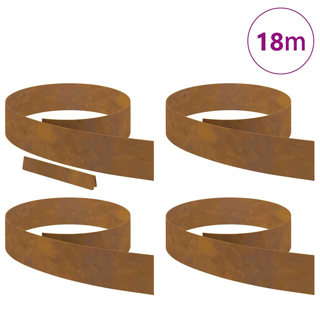 8721288746573_wbg-wa_en_hd_1 vidaXL Garden Lawn Edging 4 pcs Rusty 450 x 15 cm Weathering steel - Image 3