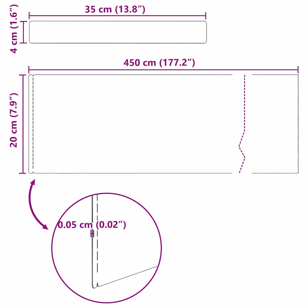 8721288746634_wbg-siz_en_hd_1 vidaXL Garden Lawn Edging 4 pcs Rusty 450 x 20 cm Weathering steel - Image 12