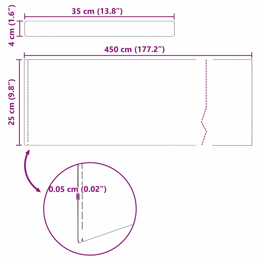 8721288746696_wbg-siz_en_hd_1 vidaXL Garden Lawn Edging 4 pcs Rusty 450 x 25 cm Weathering steel - Image 12