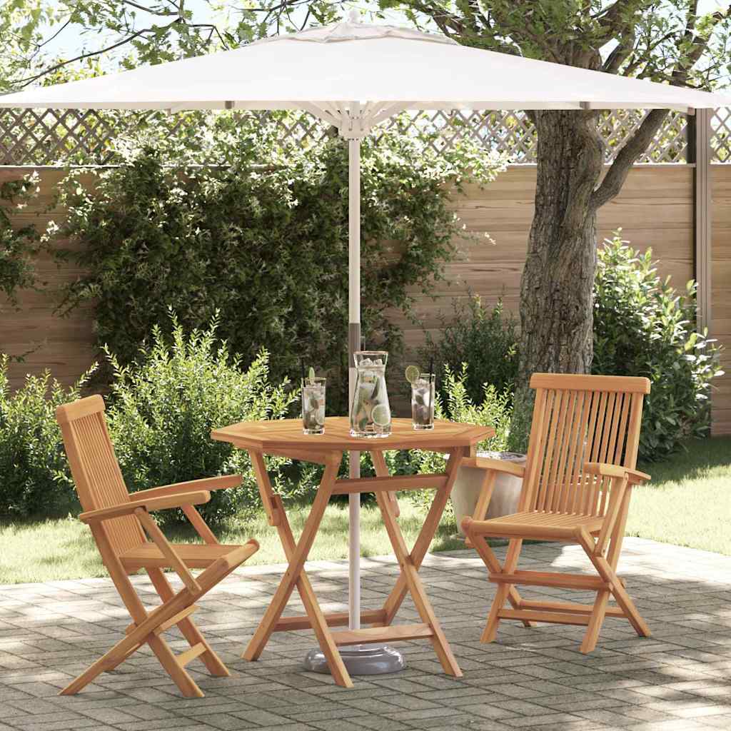 vidaXL Garden Dining Set 3 pcs Brown Solid teak wood