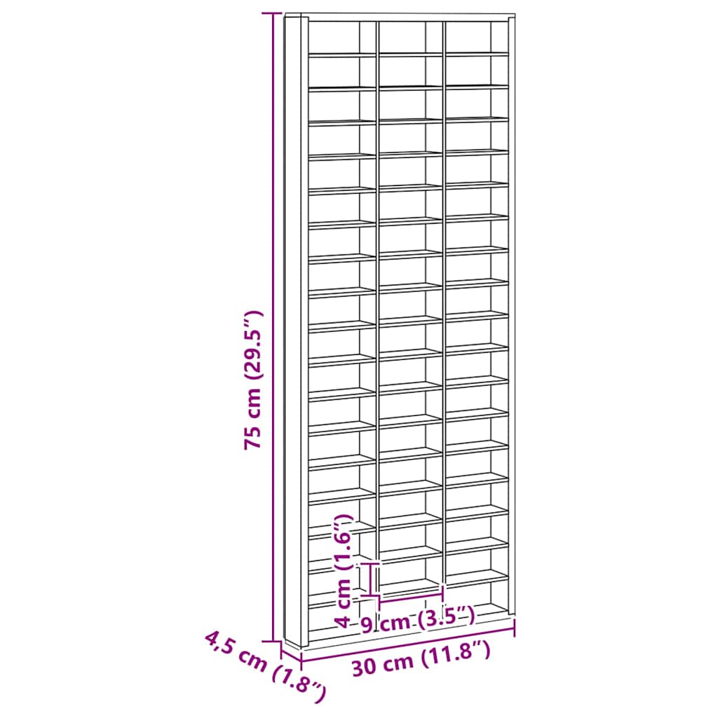 8721288789259_wbg-siz_en_hd_1 vidaXL Display Case Brown 30 x 4.5 x 75 cm Engineered wood - Image 11