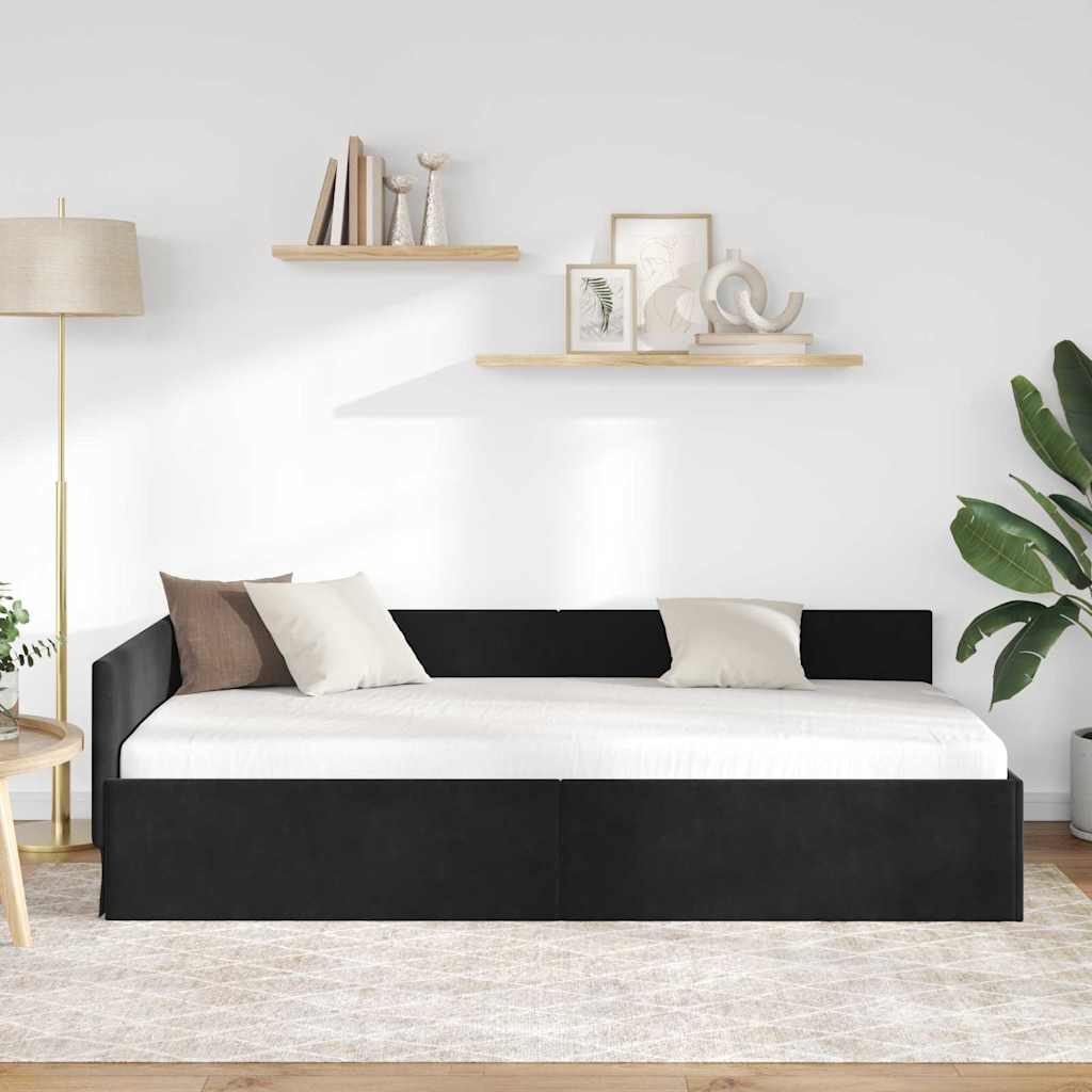 8721288876188_mo-im_en_hd_2 vidaXL Corner Bed Frame Black 90 x 190 cm Velvet and Engineered wood - Image 4