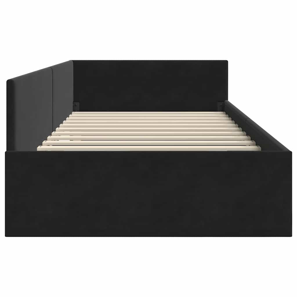 8721288876188_wbg-si_en_hd_4 vidaXL Corner Bed Frame Black 90 x 190 cm Velvet and Engineered wood - Image 6