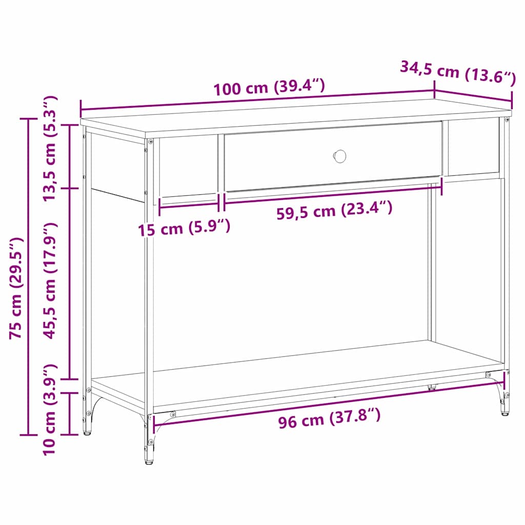 8721288899965_wbg-siz_en_hd_1 vidaXL Console Table Black oak 100 x 34.5 x 75 cm Engineered wood - Image 14