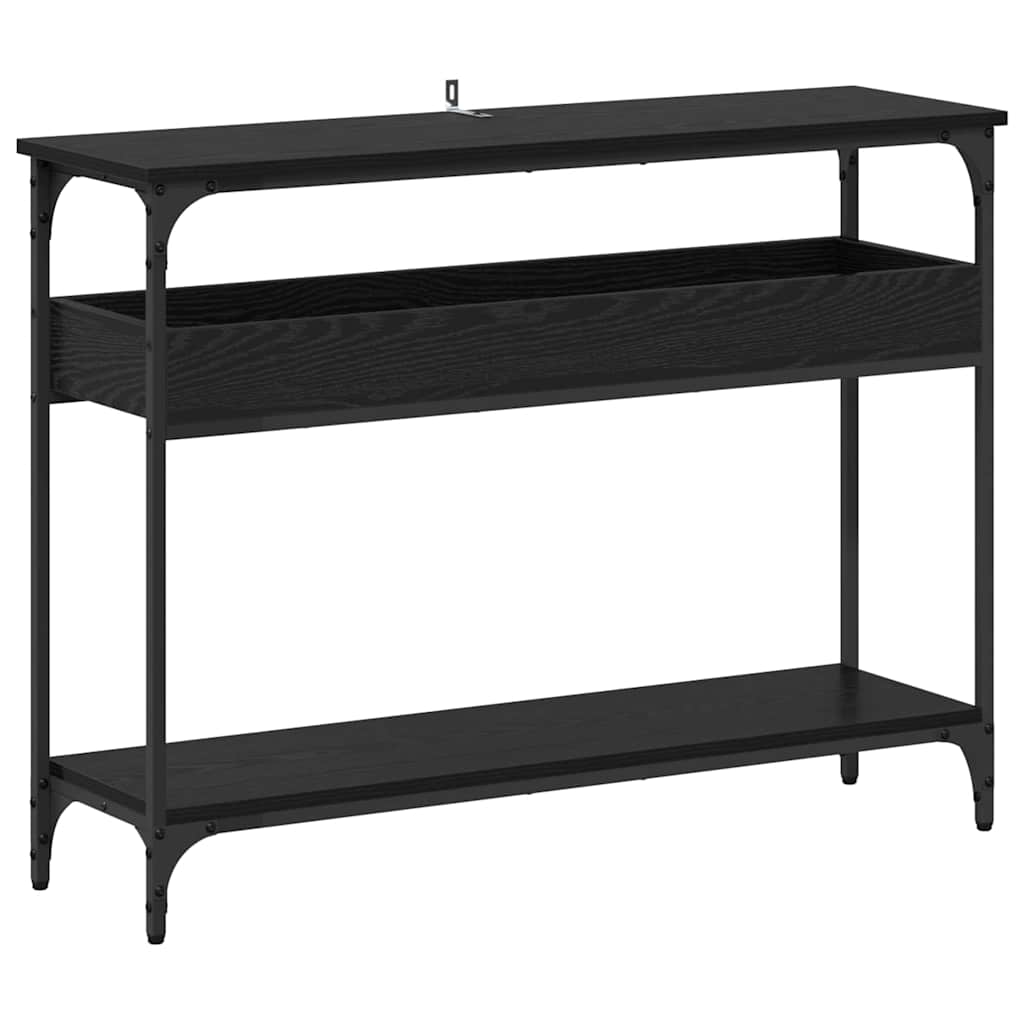 8721288900081_wbg-an-m_en_hd_1 vidaXL Console Table Black oak 100 x 29 x 75 cm Engineered wood - Image 2