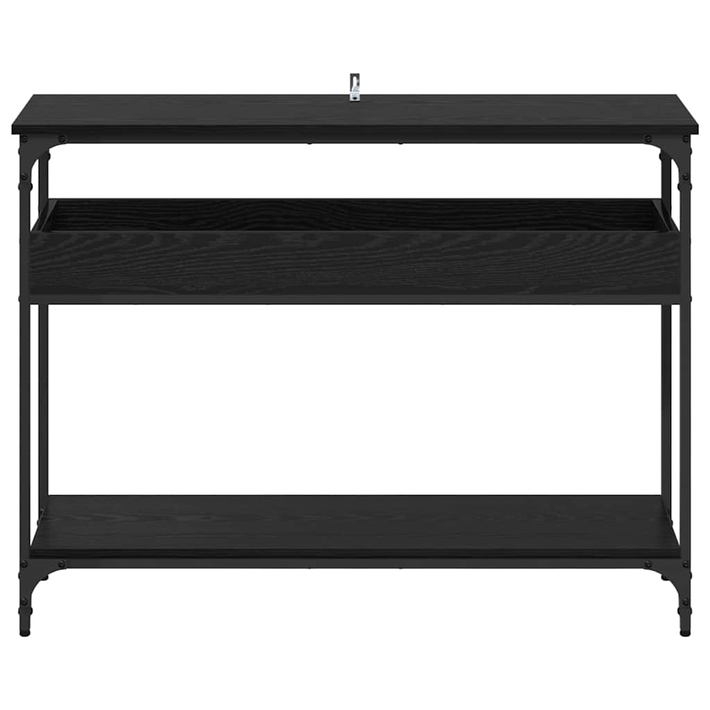 8721288900081_wbg-fr_en_hd_3 vidaXL Console Table Black oak 100 x 29 x 75 cm Engineered wood - Image 6