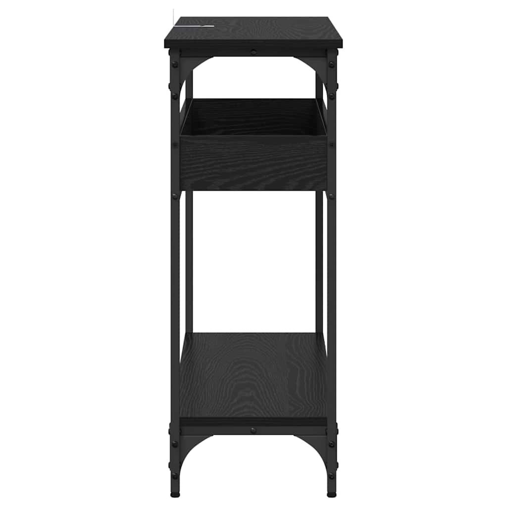 8721288900081_wbg-si_en_hd_4 vidaXL Console Table Black oak 100 x 29 x 75 cm Engineered wood - Image 7