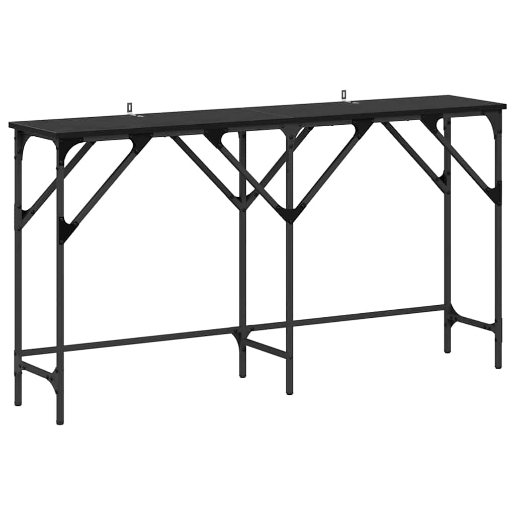 8721288900142_wbg-an-m_en_hd_1 vidaXL Console Table Black oak 140 x 29 x 75 cm Engineered wood - Image 2