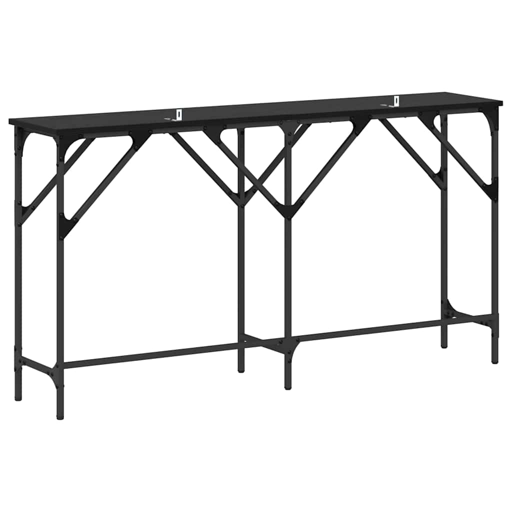 8721288900142_wbg-ba_en_hd_2 vidaXL Console Table Black oak 140 x 29 x 75 cm Engineered wood - Image 8
