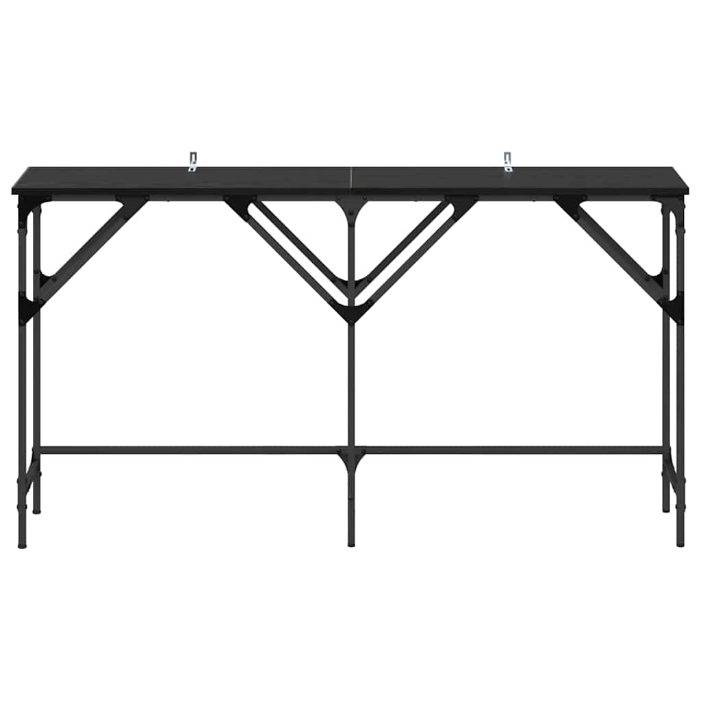 8721288900142_wbg-fr_en_hd_3 vidaXL Console Table Black oak 140 x 29 x 75 cm Engineered wood - Image 6