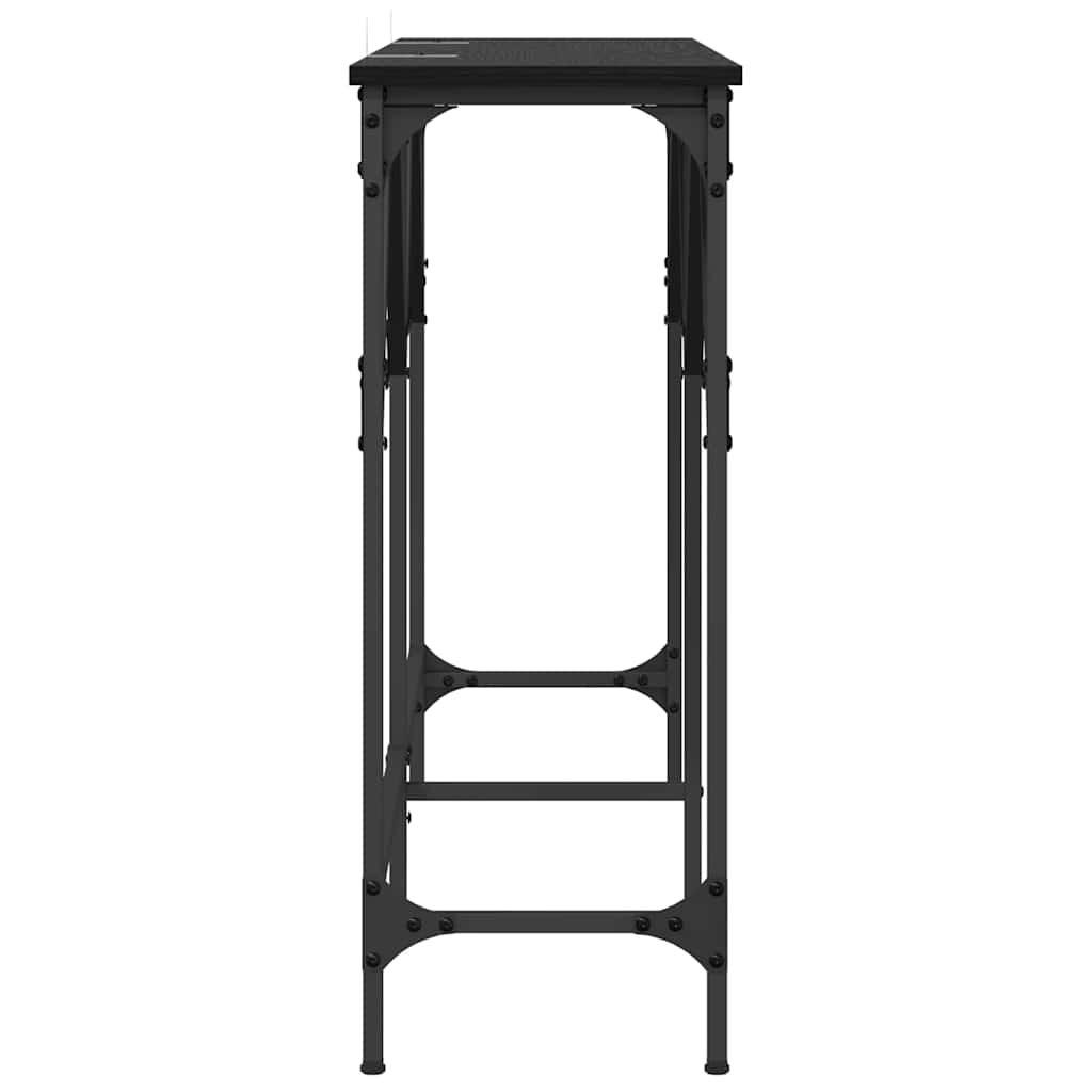 8721288900142_wbg-si_en_hd_4 vidaXL Console Table Black oak 140 x 29 x 75 cm Engineered wood - Image 7