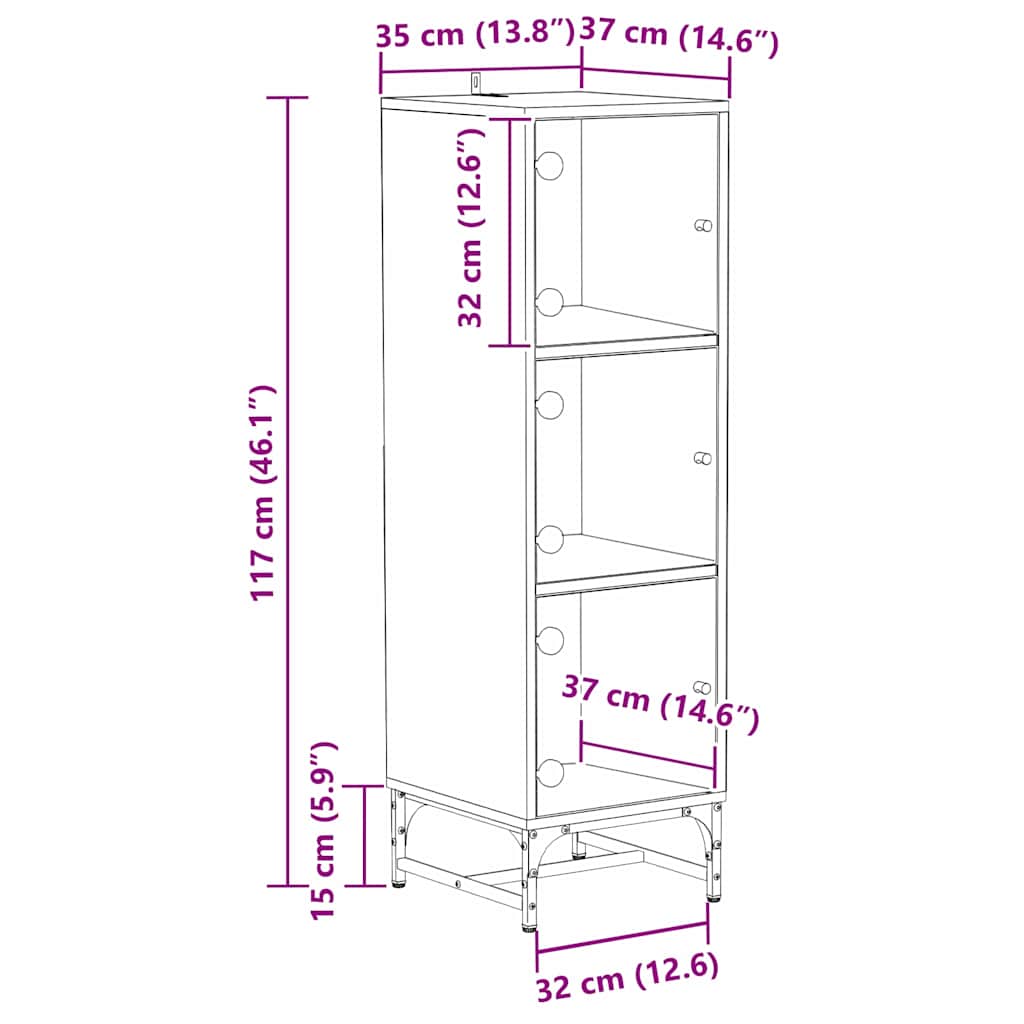 8721288900234_wbg-siz_en_hd_1 vidaXL Highboard Black oak 35 x 37 x 117 cm Engineered wood - Image 14