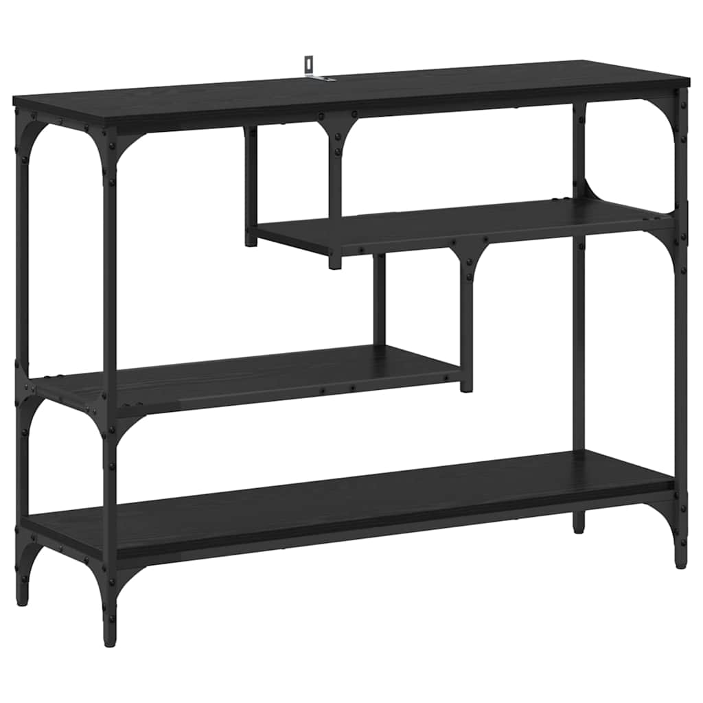 8721288900265_wbg-an-m_en_hd_1 vidaXL Console Table Black oak 100 x 30 x 75 cm Engineered wood - Image 2
