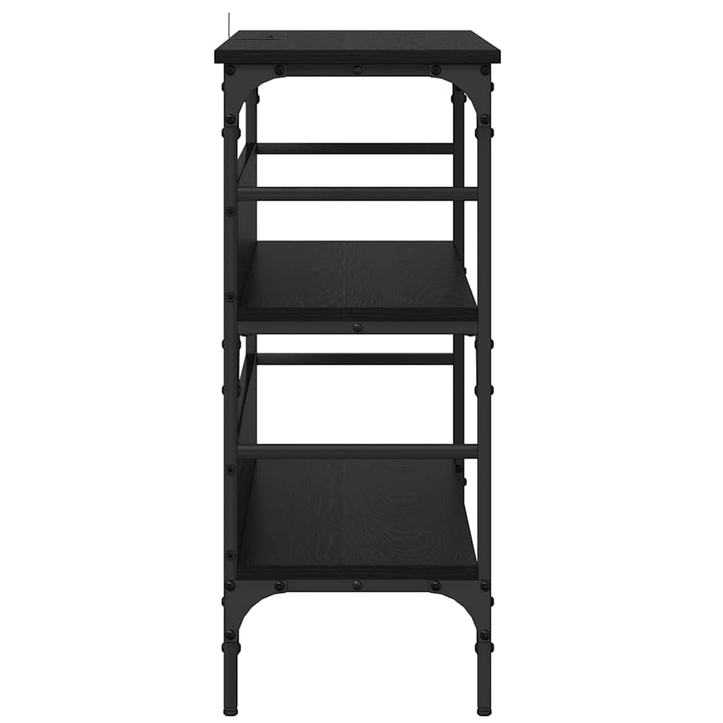 8721288900388_wbg-si_en_hd_4 vidaXL Console Table Black oak 100 x 32 x 75 cm Engineered wood - Image 7